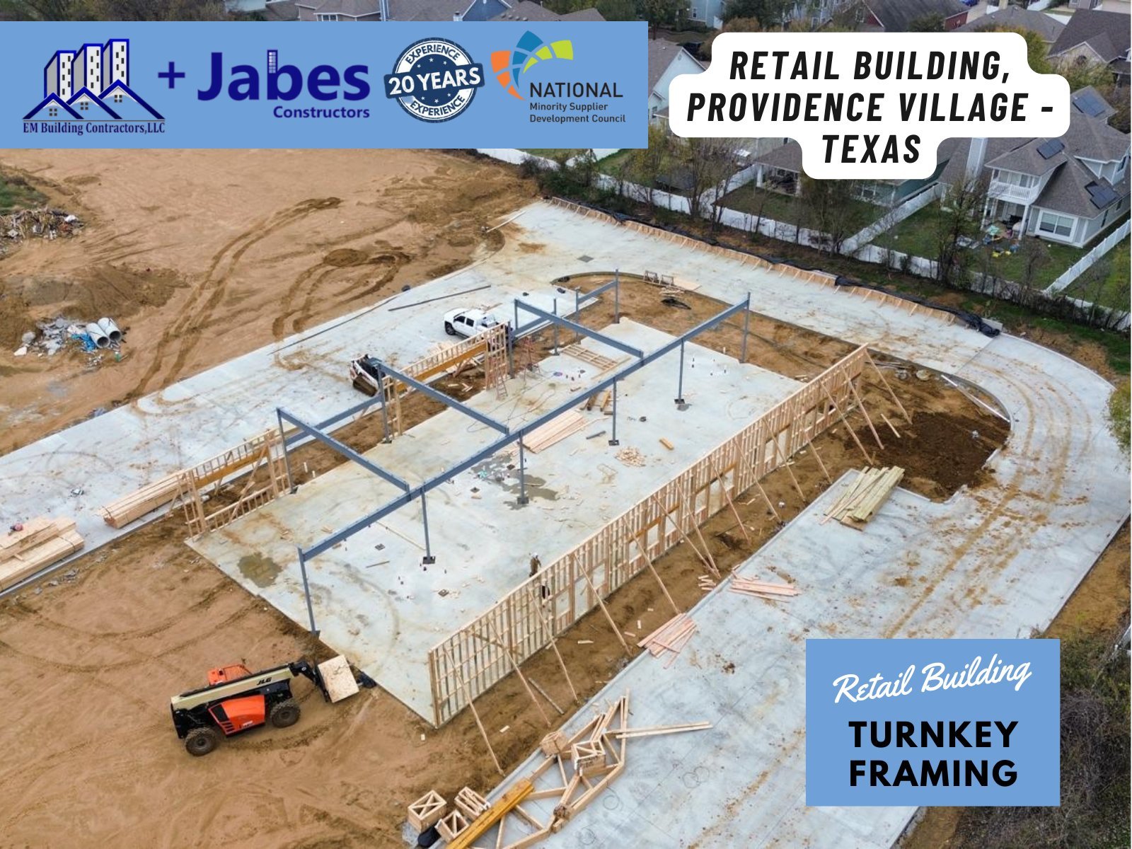 Jabes Constructors Inc. & EM Building Contractors LLC – Retail Building Update, Providence Village, Texas