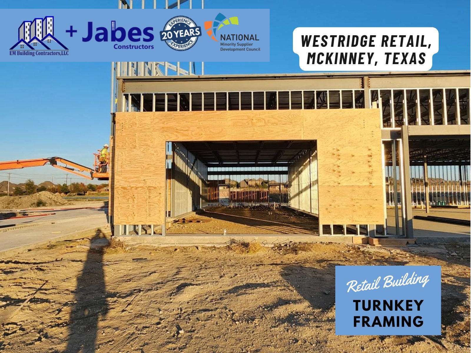 Westridge Retail Project, McKinney TX – Completed by the Best Commercial Wood Framing Contractors, Jabes Constructors