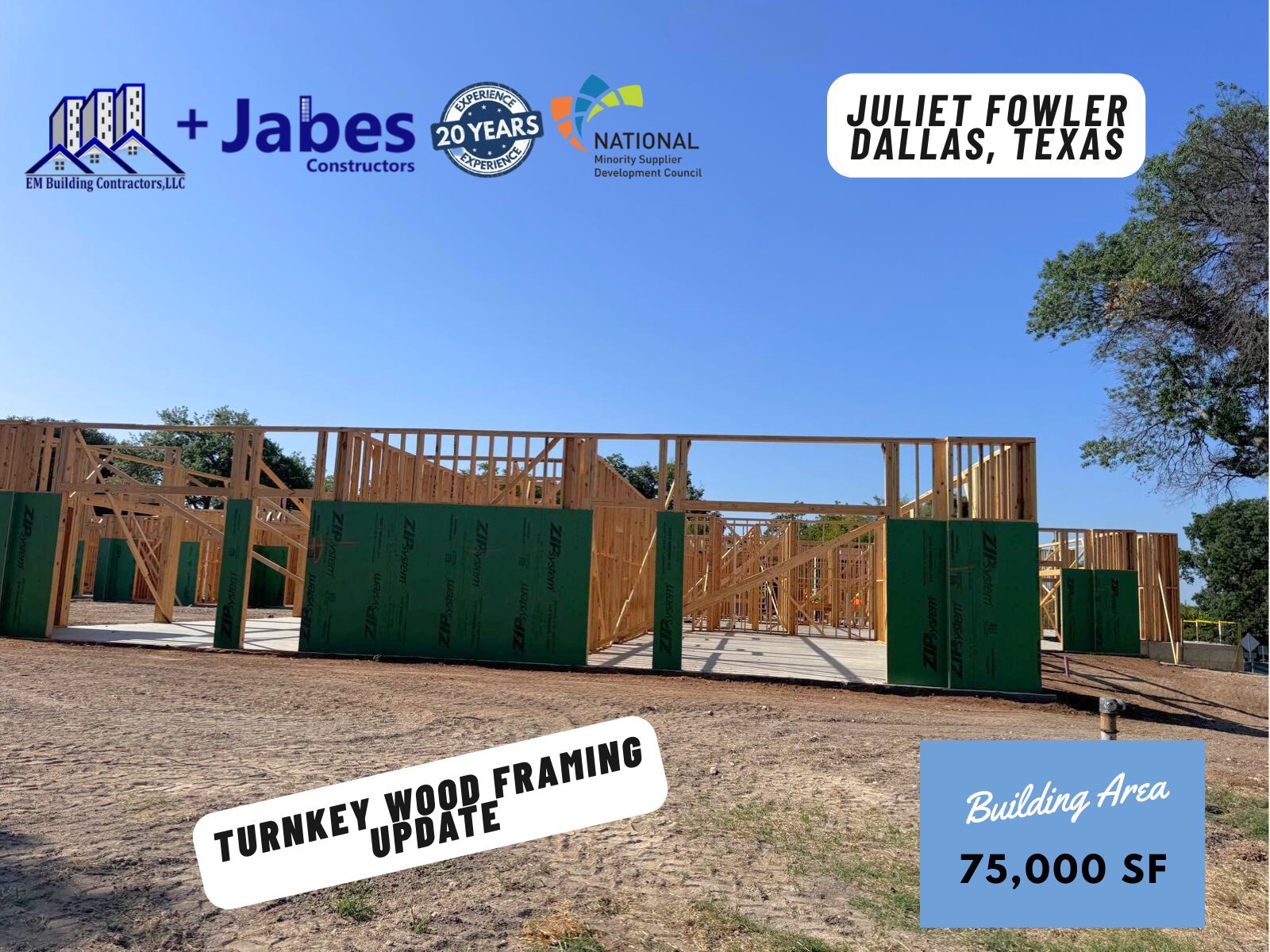 Wood Framing Excellence at Juliet Fowler, Dallas – A Project Update by EM Building Contractors INC