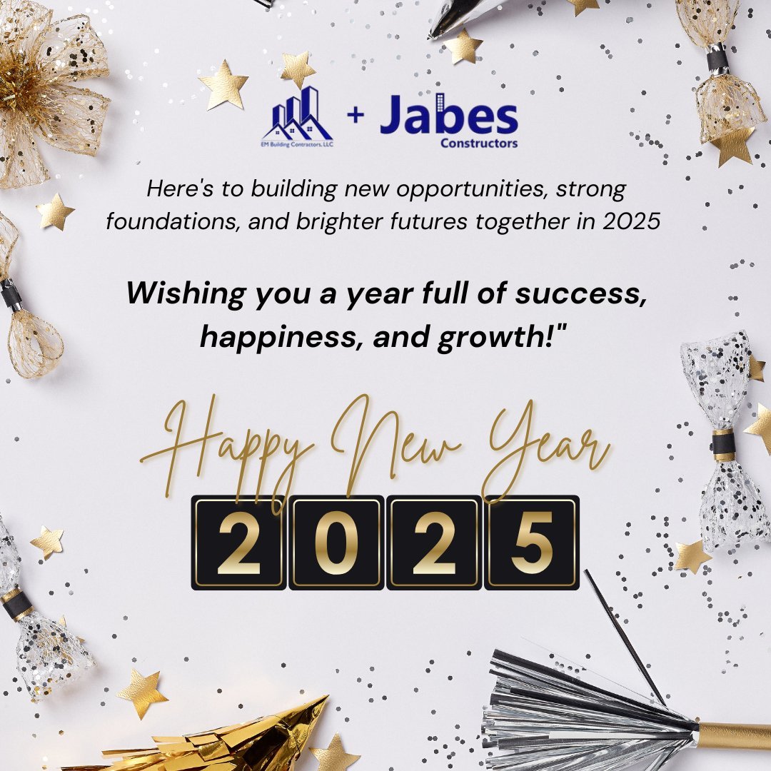 Building New Beginnings – Happy New Year 2025 from Jabes Constructors Inc.