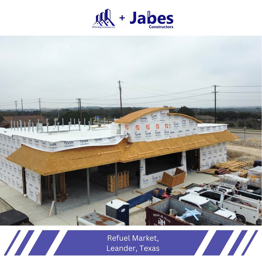 Best Commercial Construction Contractors in Texas: Jabes Constructors INC. Nears Completion of Refuel Market project.