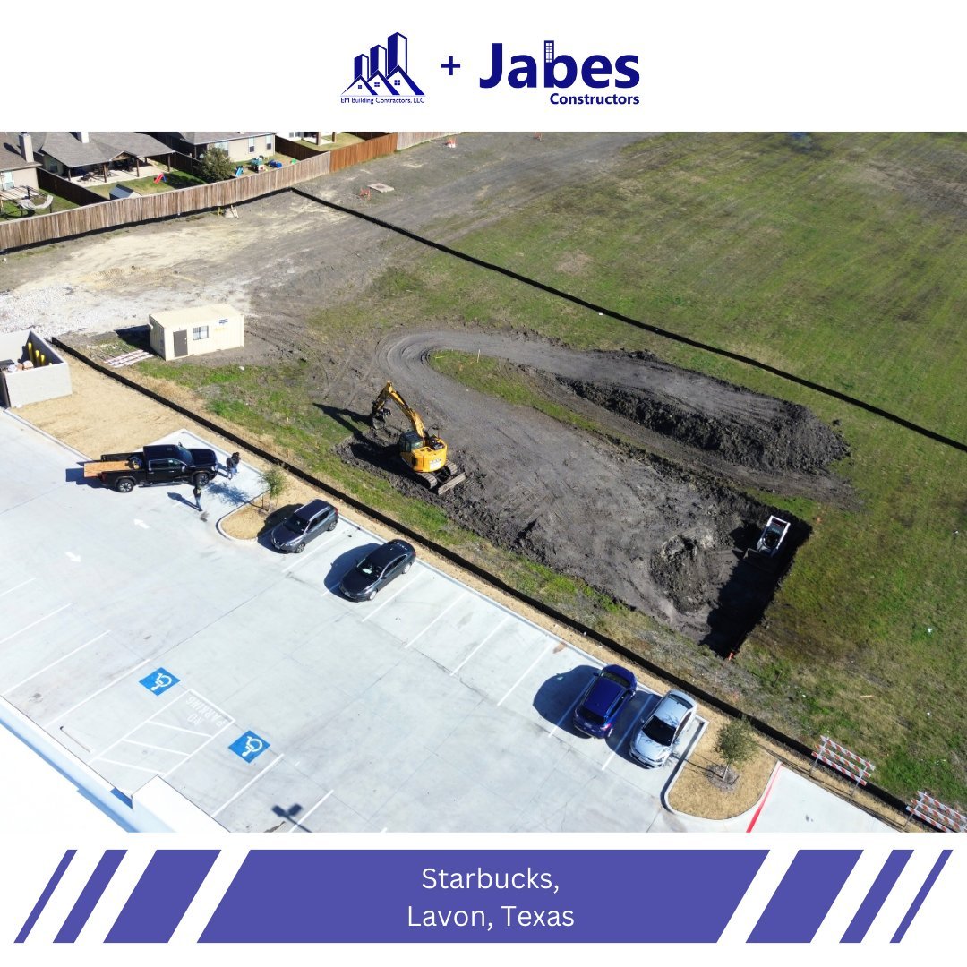 Jabes Constructors and EM Building Contractors: Site Work Commences for Starbucks Project in Lavon, Texas, Demonstrating Excellence as General Contractors in Texas