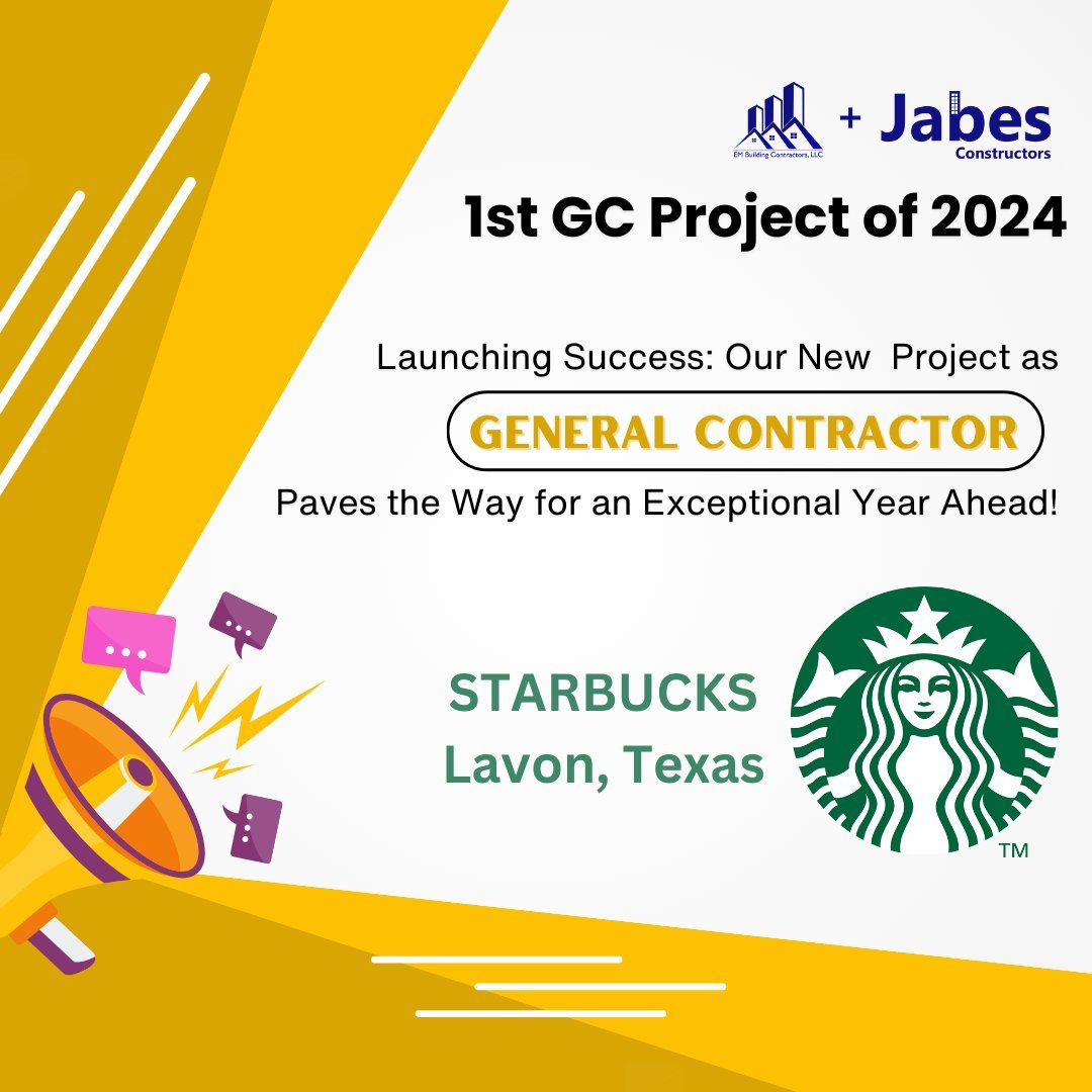 EM Building Contractors and Jabes Constructors: General Contractors in Texas - Starbucks Project in Lavon.
