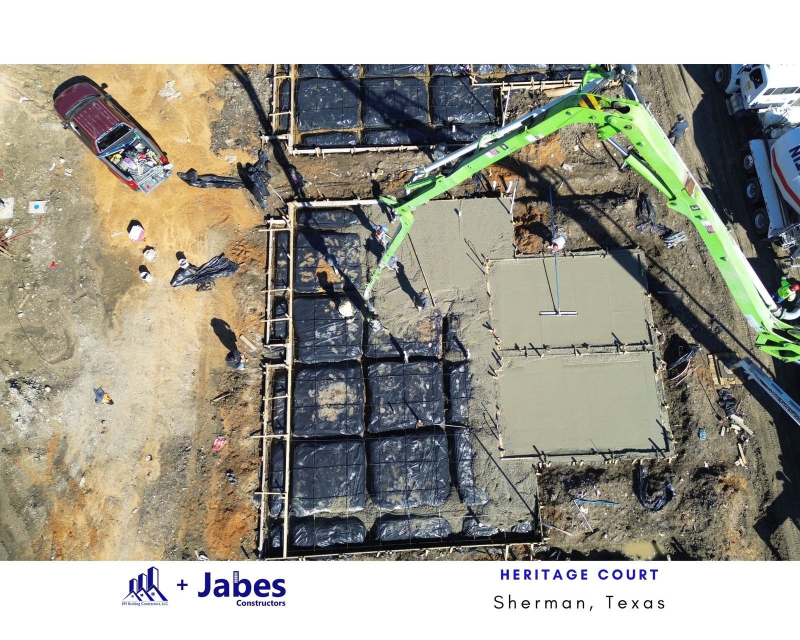 Concrete Milestone Unveiled: Jabes Constructors' Progress at Heritage Court, Sherman, Texas