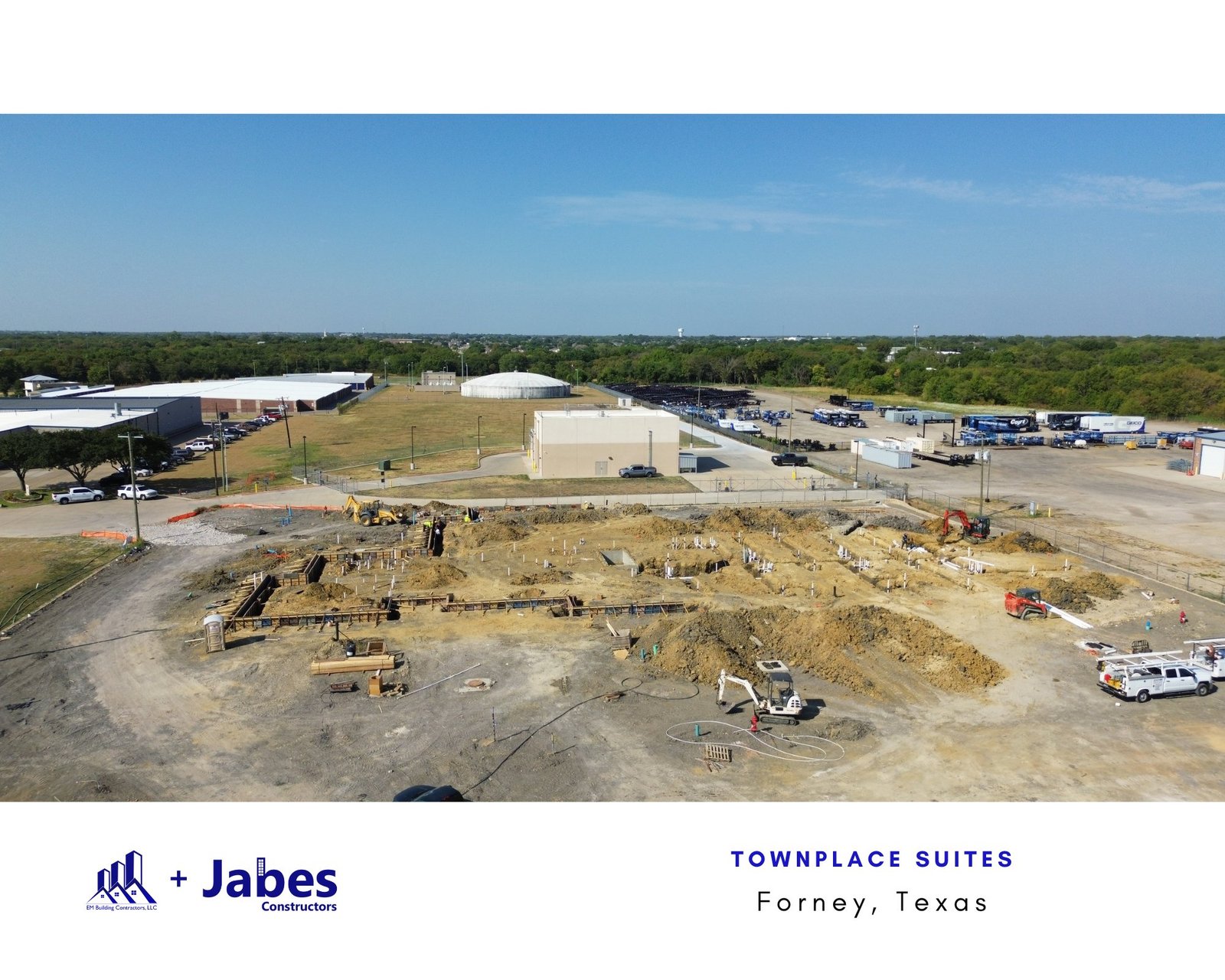 Wood Framing Commences: Townplace Suites Forney, Texas with Jabes Constructors